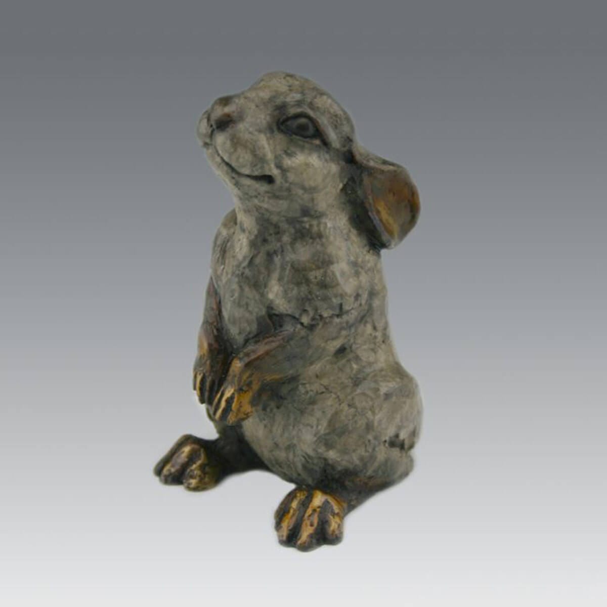 Seemore bronze rabbit sculpture by Mark Dziewior at 7 Mile Creek Studio.
